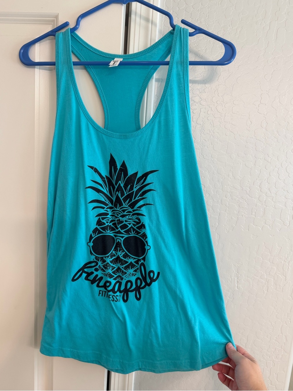 Women’s Teal Racerback Tank Top with Pineapple Graphic